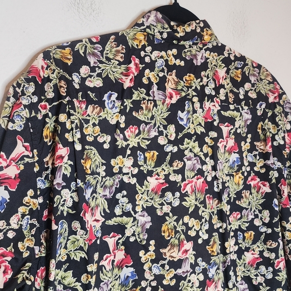 Reyn Spooner Hawaiian Black Multi Floral short sleeve button shirt cotton L - Picture 10 of 12